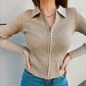 two way zip up cardigan